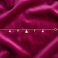 18KT gold diamond necklace with alternating fan and kite shaped charms