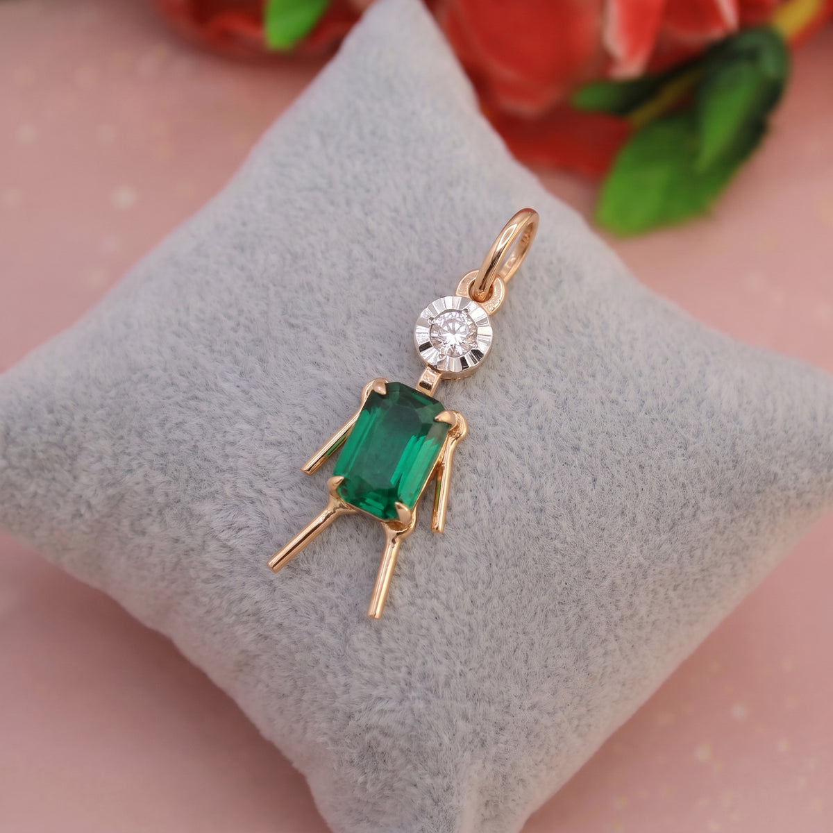 18KT Diamond Little Girl Charm Daily Wear Pendant