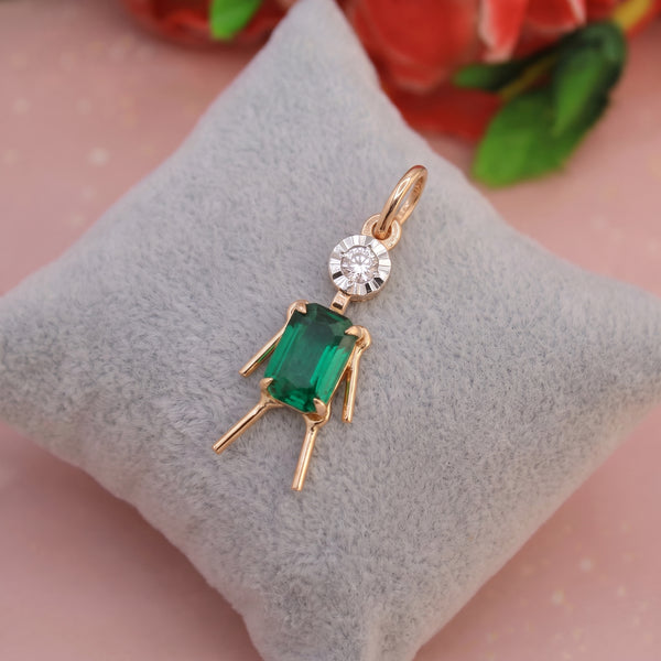 18KT Diamond Little Girl Charm Daily Wear Pendant