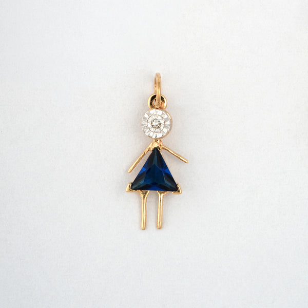 Little Girl Charm 18KT Diamond Pendant
