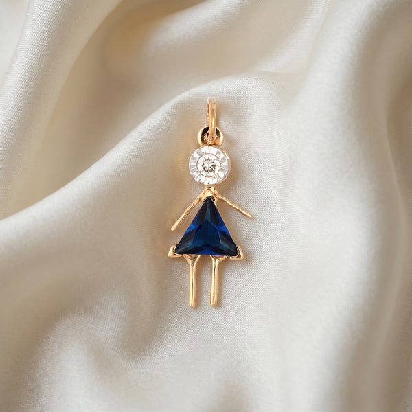 Little Girl Charm 18KT Diamond Pendant