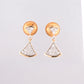 Two Tier Fan Drop 18KT Diamond Earrings For Daily Wear
