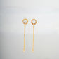 18KT Star Charm Chain Drop Diamond Earrings