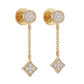 Star Charm Chain Drop 18KT Diamond Daily Wear Earrings