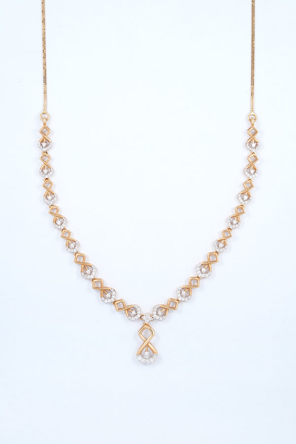Interlock Diamond Link 18KT Necklace