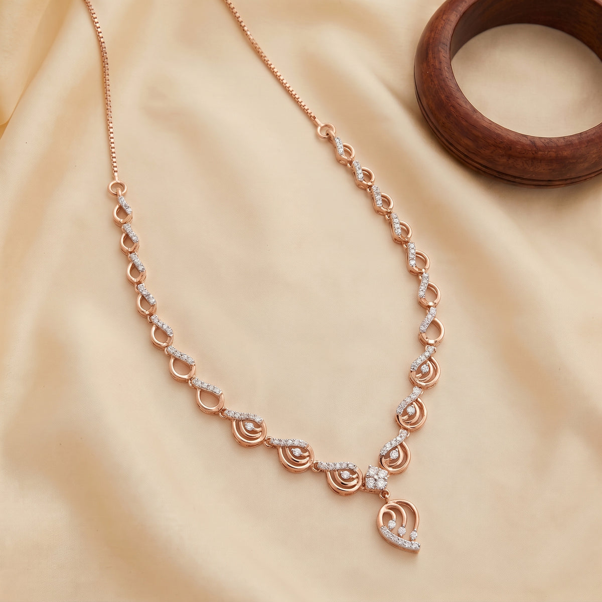Swirl Link Diamond 18KT Necklace