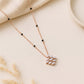 Black Bead Diamond Cluster 18KT Necklace