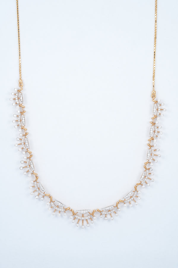 Sunray Fringe Diamond 18KT Necklace