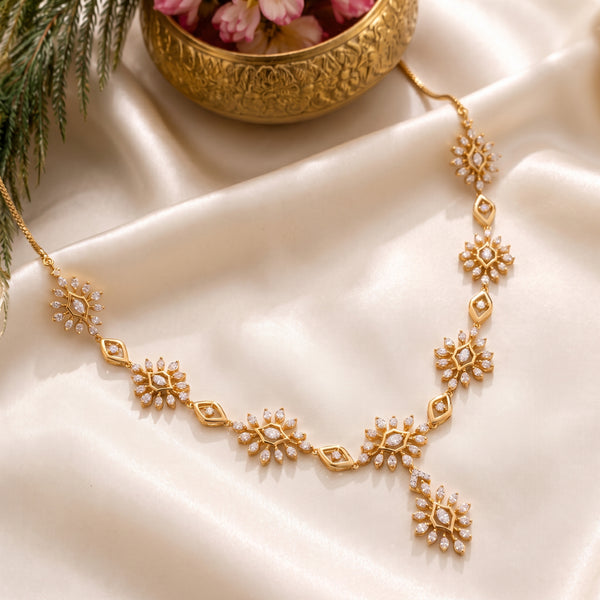 Starburst Diamond Cluster 18KT Necklace