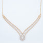 18KT rose gold diamond necklace with ladder link design and hexagon pendant
