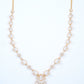 18KT rose gold diamond necklace with teardrop links and chandelier pendant