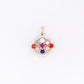 Navaratna 18kt Gold Traditional Diamond Pendant for Women