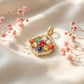Navaratna 18kt Gold Traditional Diamond Pendant for Women