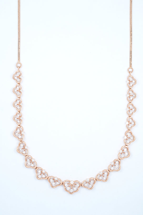 Floral Link Diamond 18KT Necklace