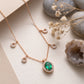 Emerald Green Diamond Charm 18kt Gold Necklace