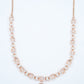 18KT rose gold diamond necklace with Greek key link pattern