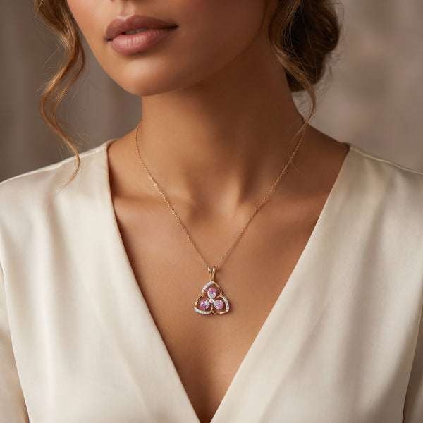 Blossom 18kt Yellow Gold Party Wear Diamond Pendant for Women