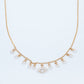 18KT gold diamond necklace with diamond drops and evil eye charm