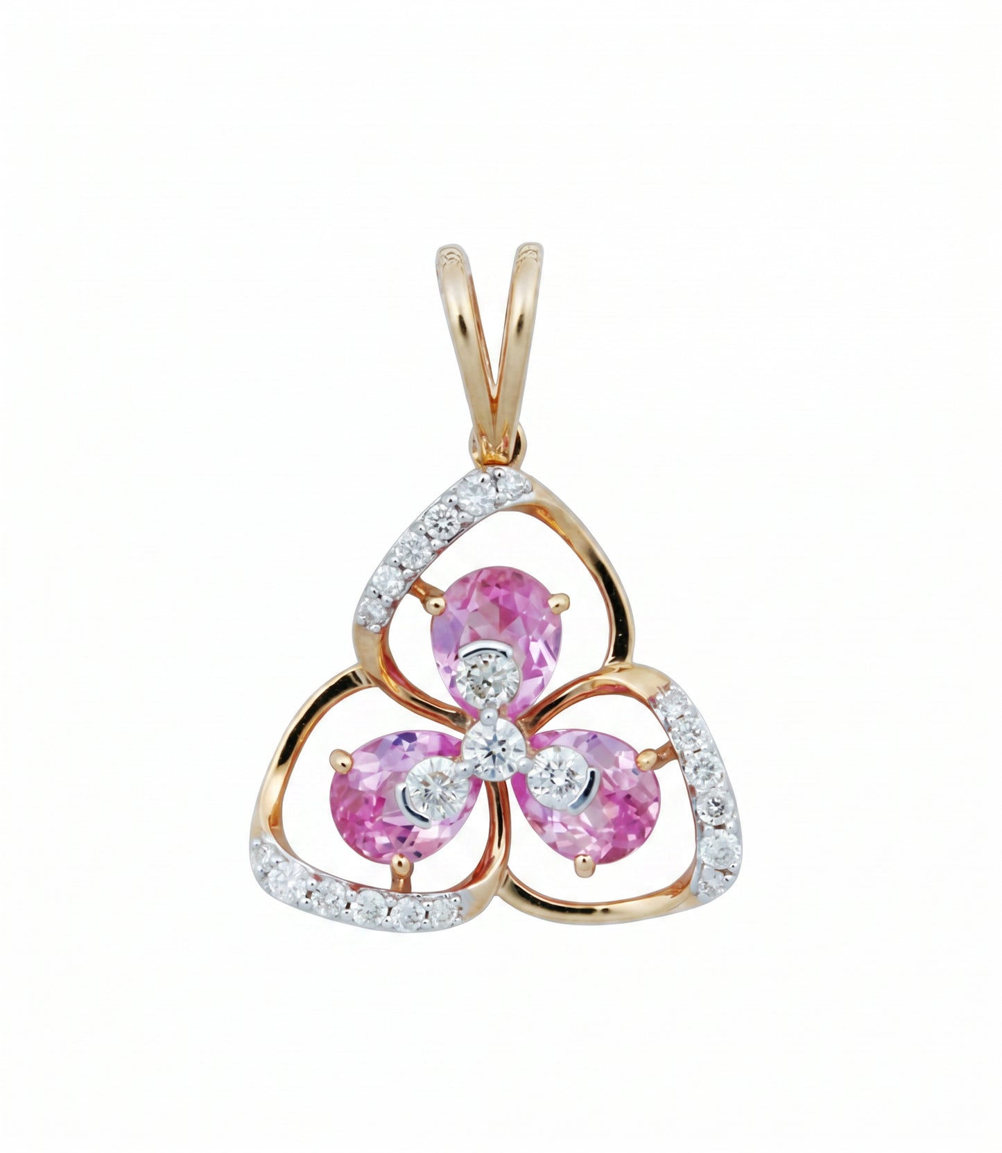 Blossom 18kt Yellow Gold Party Wear Diamond Pendant for Women