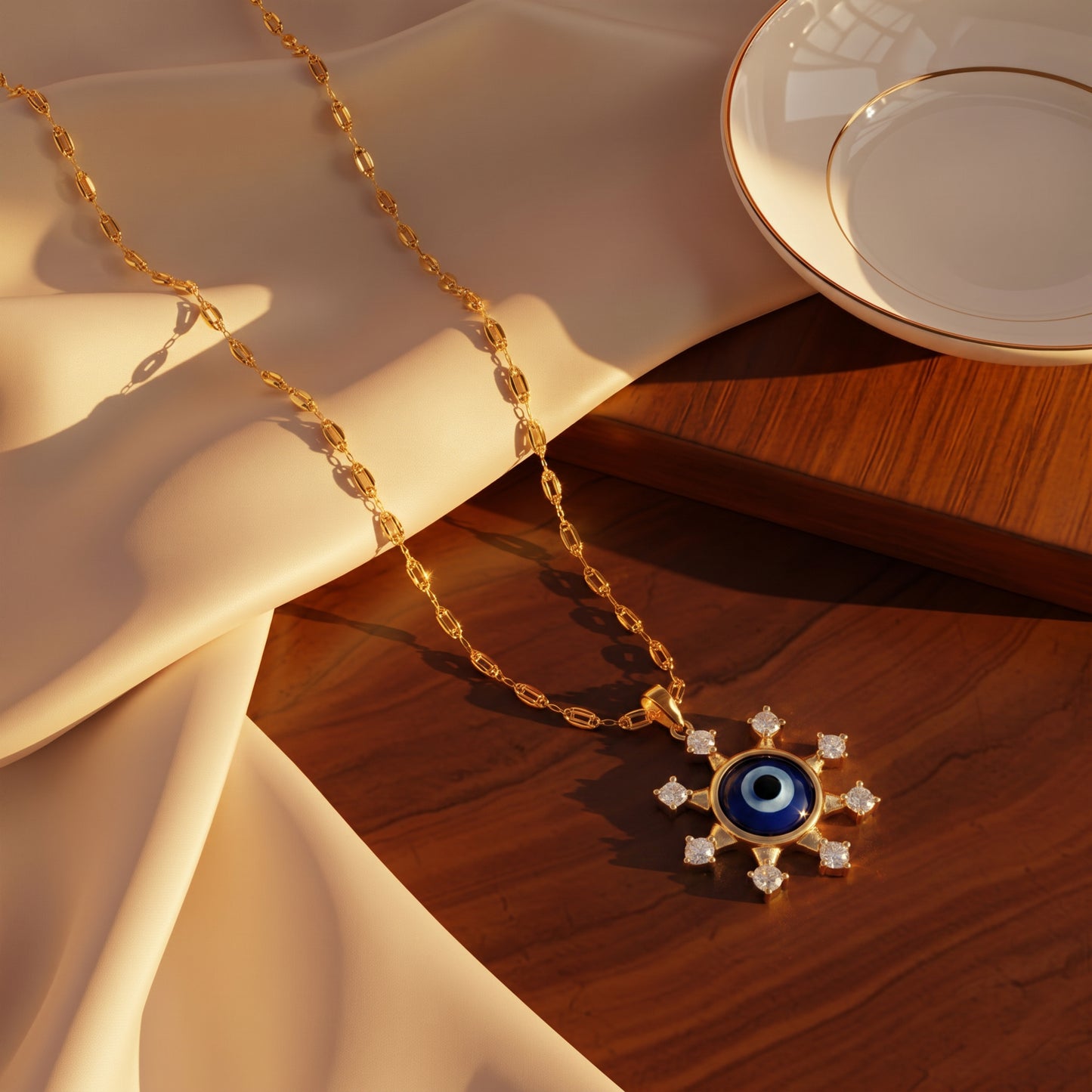 Nazar Sol 18kt Gold Daily Wear Diamond Pendant for Women