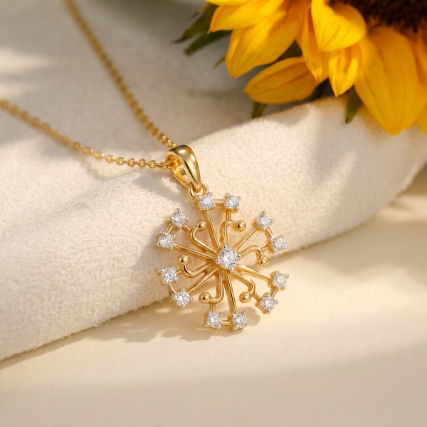 Starburst 18kt Gold Daily Wear Diamond Pendant for Women