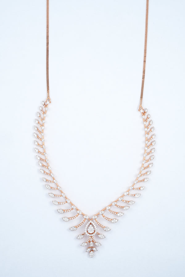 Marquise 18Kt Diamond Party Wear Necklace for Women