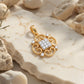 Scrollwork Diamond Cluster 18kt Gold Pendant for Women