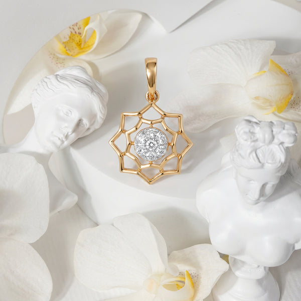Mandala 18kt Gold Daily Wear Diamond Pendant for Women