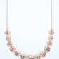 18KT rose gold necklace with multicolour floral gemstone links