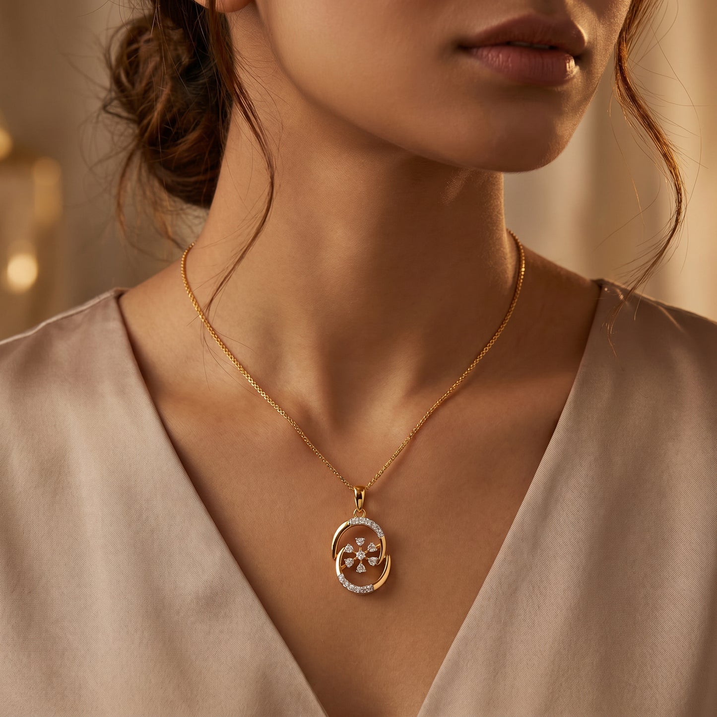 Jolie 18kt Gold Daily Wear Diamond Pendant for Women