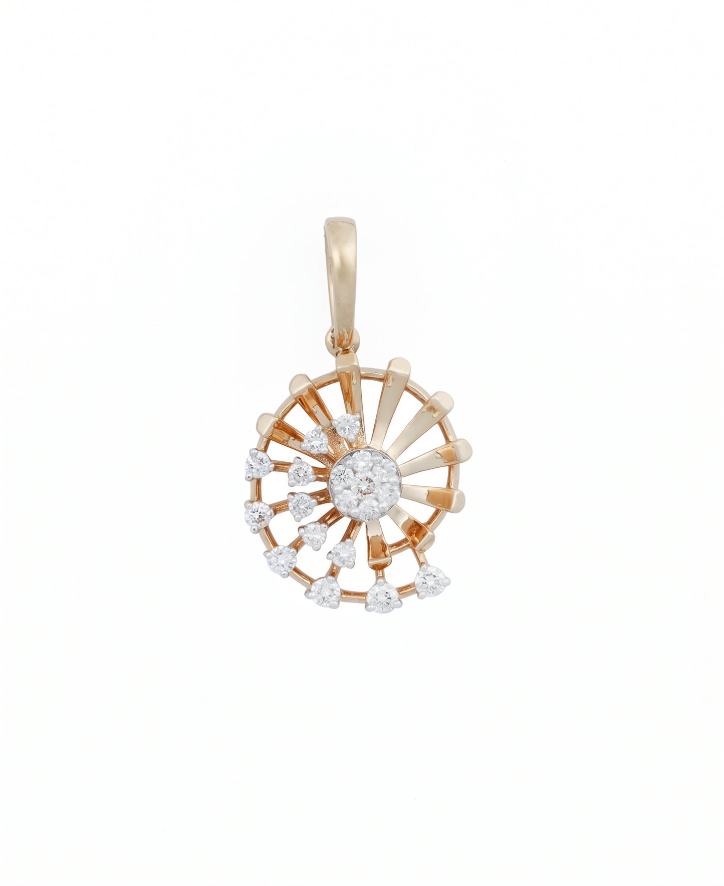 Sunburst 18kt Gold Daily Wear Diamond Pendant for Women