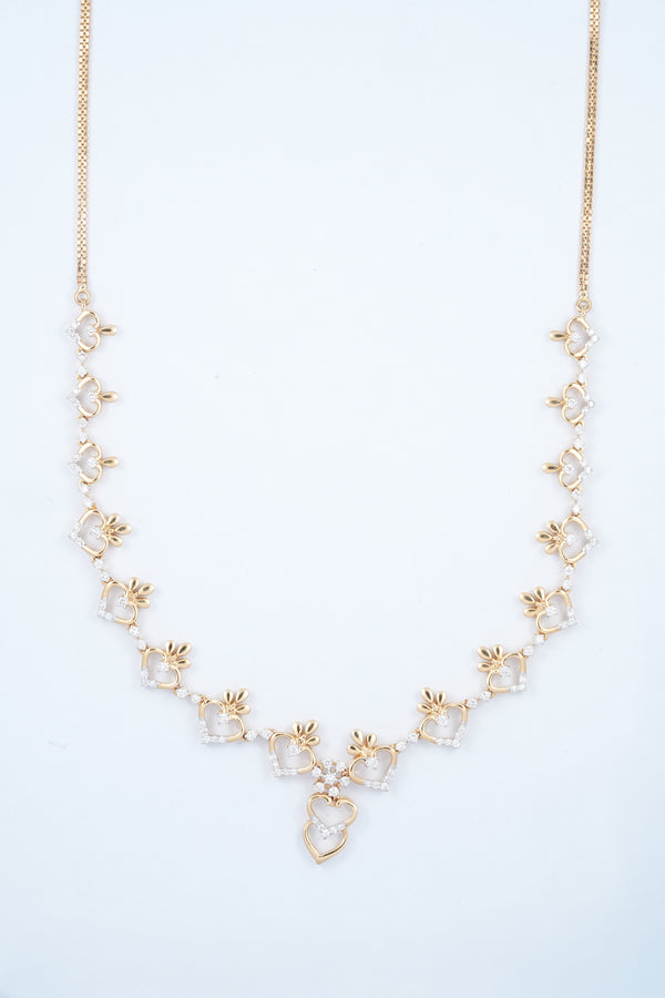 Open Heart Diamond Link 18KT Necklace