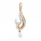 Swirl 18kt Gold Party Wear Diamond Pendant for Women
