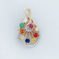 Navaratna 18kt Gold Traditional Diamond Pendant for Women