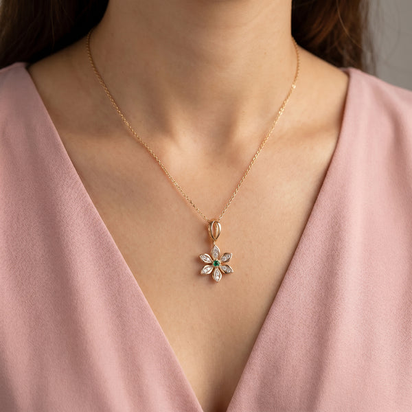 Daisy 18kt Gold Daily Wear Diamond Pendant for Women