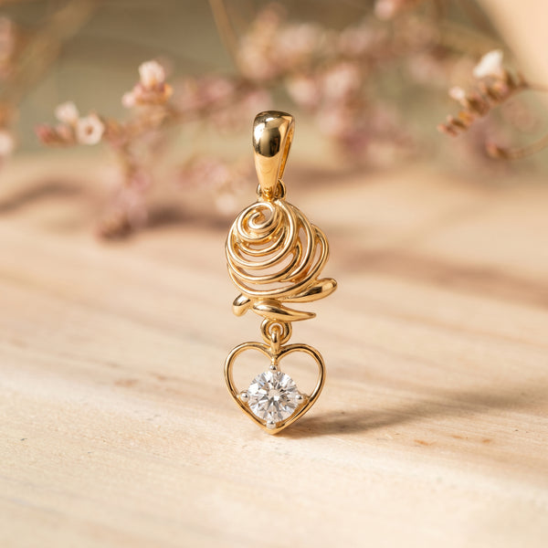 Rosa 18kt Gold Gift Her Diamond Pendant for Women