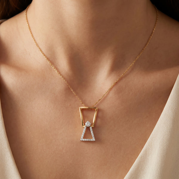 Prism 18kt Yellow Gold Daily Wear Diamond Pendant for Women
