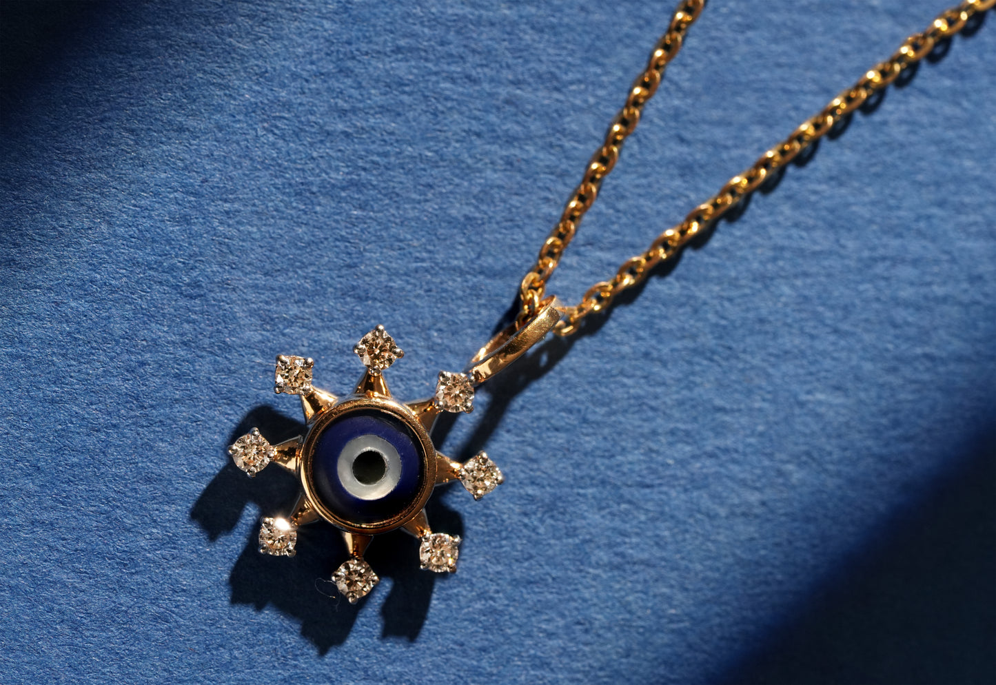Nazar Sol 18kt Gold Daily Wear Diamond Pendant for Women