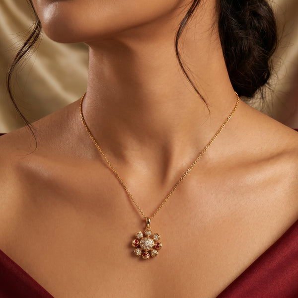 Soleil 18kt Rose Gold Party Wear Diamond Pendant for Women