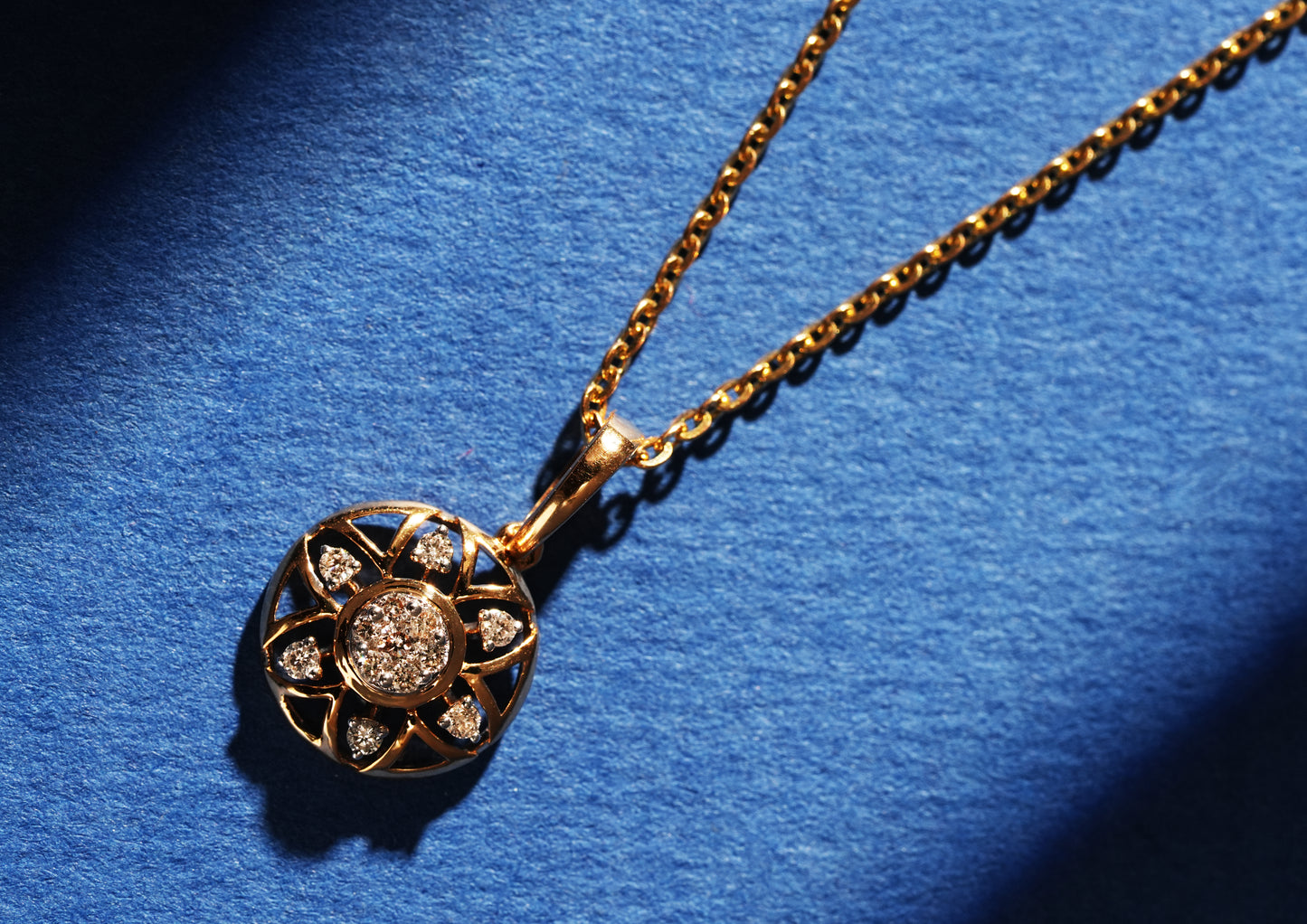 Lotus 18kt Gold Daily Wear Diamond Pendant for Women