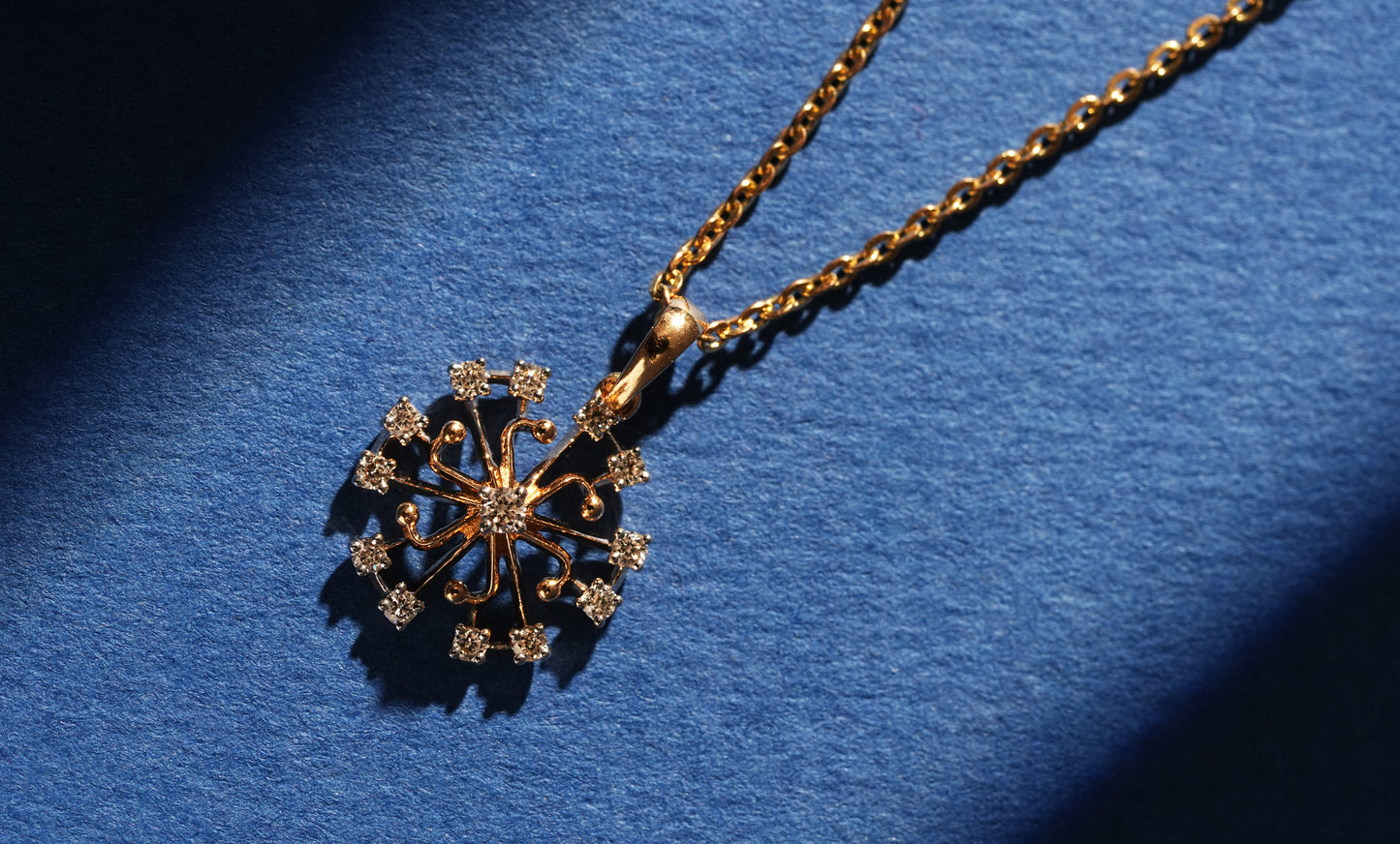 Starburst 18kt Gold Daily Wear Diamond Pendant for Women