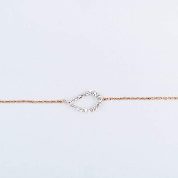 Rose Gold Teardrop 18KT Diamond Bracelet