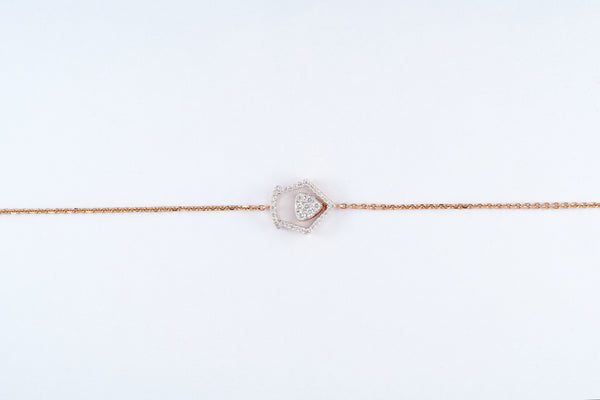 Rose Gold Geometric 18KT Diamond Bracelet