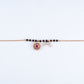 Rose gold 18KT diamond bracelet with moon charm and pink stone, Lille by Challani