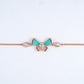 Rose Gold Turquoise Butterfly Diamond Bracelet