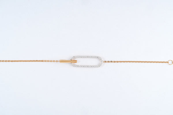 Rose Gold Paperclip Link Diamond Bracelet