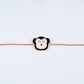 18KT rose gold kids bracelet with enamel monkey face charm and diamond eyes