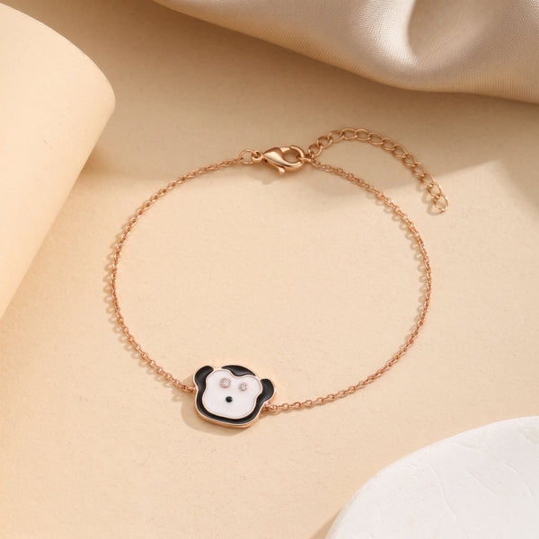 Monkey Face Enamel Kids 18KT Bracelet