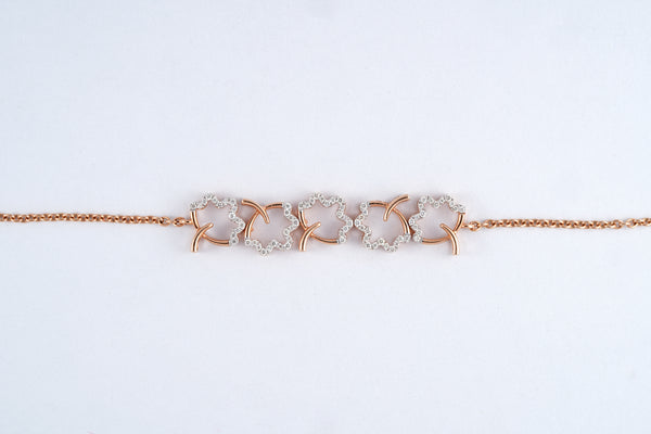 Rose Gold Scalloped 18KT Diamond Bracelet