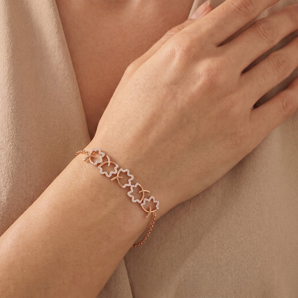 Rose Gold Scalloped 18KT Diamond Bracelet